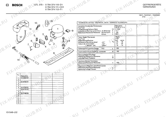 Взрыв-схема холодильника Bosch 0704374111 GTL370 - Схема узла 02