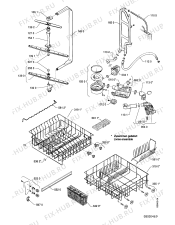 Схема №1 GSI 2150 SW с изображением Уплотнение для посудомойки Whirlpool 482290301844