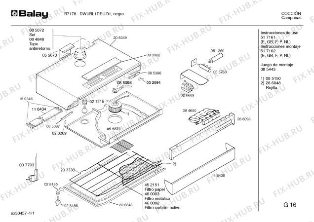 Схема №1 DWUBL1DEU B7178 с изображением Панель для электровытяжки Bosch 00286093