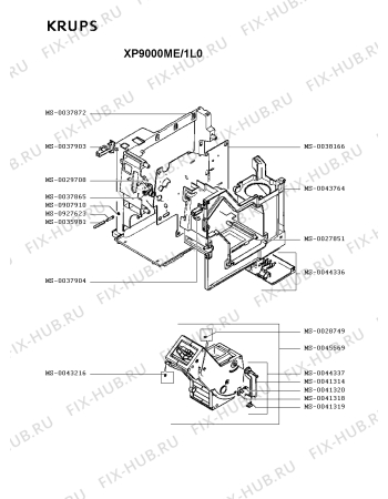 Взрыв-схема кофеварки (кофемашины) Krups XP9000ME/1L0 - Схема узла RP003314.7P5