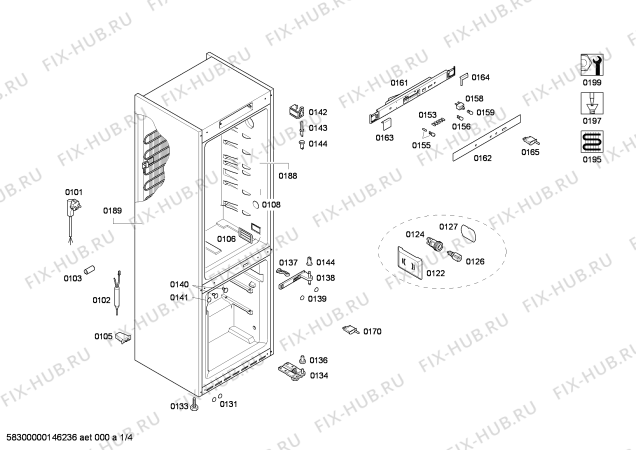 Схема №2 KGN36X76 с изображением Дверь морозильной камеры для холодильной камеры Bosch 00680125