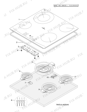 Схема №1 KBT6114DBIHA (F048093) с изображением Поверхность для плиты (духовки) Indesit C00258515