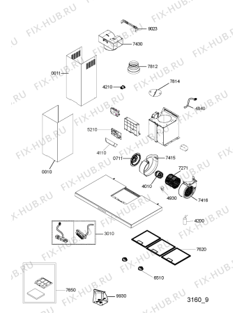 Схема №1 030.335.6 HD KK40 90S HOOD IK с изображением Спецнабор для вытяжки Whirlpool 482000098927