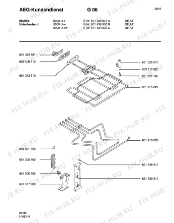 Взрыв-схема плиты (духовки) Aeg COMPETENCE 5000U-W - Схема узла Section3