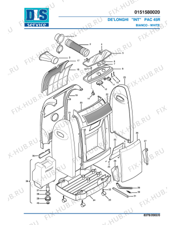 Схема №1 PAC 45R Bianco с изображением Обшивка для кондиционера DELONGHI 5951008100
