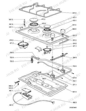 Схема №1 HOB461S HOB 461 S 900 286 88 с изображением Труба для духового шкафа Whirlpool 481236068366