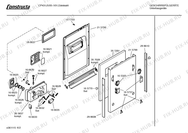 Схема №1 CP432J5 с изображением Планка для посудомойки Bosch 00362334