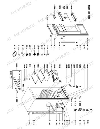 Схема №1 ARC 1847/IX с изображением Дверка для холодильной камеры Whirlpool 481241610464