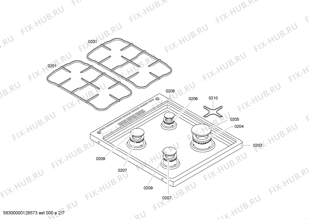 Схема №1 4CGX340N с изображением Кольцо для плиты (духовки) Bosch 00611238