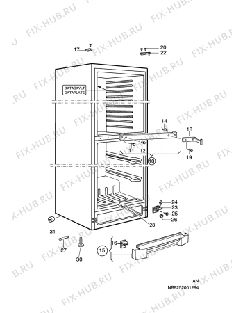 Взрыв-схема холодильника Electrolux ERB3316 - Схема узла C10 Cabinet