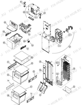 Схема №1 NRS9182CXB (457540, HZLF57966) с изображением Ящичек для холодильной камеры Gorenje 491039