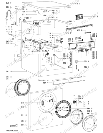 Схема №1 FL 1478 с изображением Обшивка для стиральной машины Whirlpool 480111102999