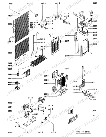 Схема №1 RFP 500 QUATTRO с изображением Элемент корпуса для холодильной камеры Whirlpool 481941878421
