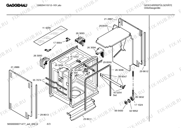 Схема №1 GM204110 с изображением Инструкция по эксплуатации Gaggenau для посудомоечной машины Bosch 00528462