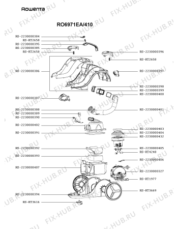 Взрыв-схема пылесоса Rowenta RO6971EA/410 - Схема узла 7P005490.7P2