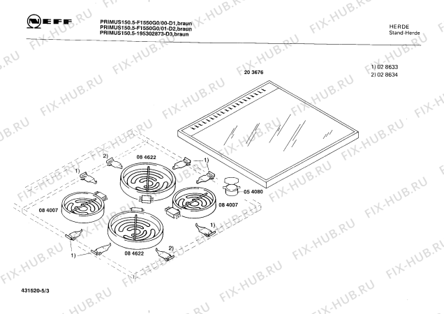 Схема №2 F1550G0 PRIMUS 150.5 с изображением Часы для плиты (духовки) Bosch 00085678
