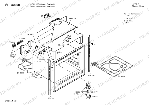 Схема №1 HEN106B с изображением Ручка управления духовкой для плиты (духовки) Bosch 00154603
