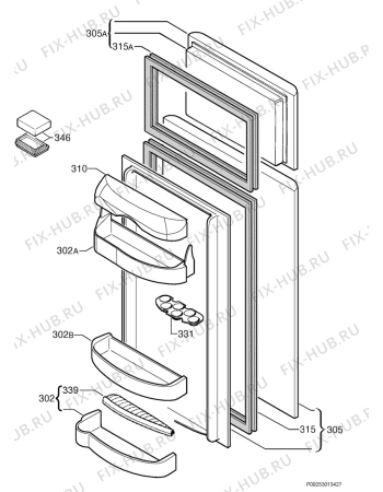 Взрыв-схема холодильника Privileg 615134_40327 - Схема узла Door 003