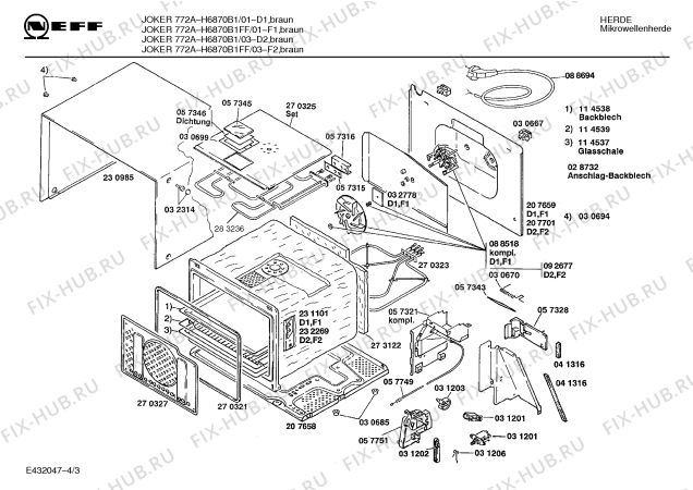 Схема №1 H6870W1FF F-JOKER 775 A с изображением Инструкция по эксплуатации для микроволновки Bosch 00515596
