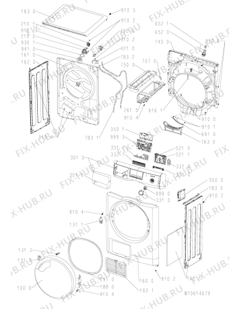 Схема №1 TRWP 9801 с изображением Блок управления для стиральной машины Whirlpool 481010588056