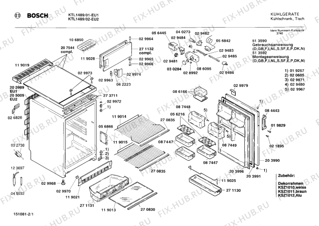 Схема №1 KTL1489 с изображением Поднос для холодильника Bosch 00087447