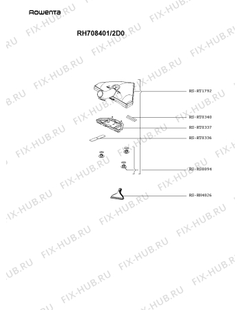 Схема №1 RH708401/2D0 с изображением Щёточка для пылесоса Rowenta RS-RT1792