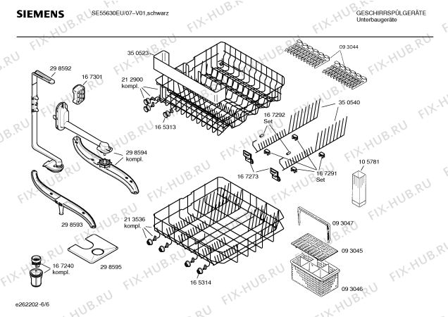 Взрыв-схема посудомоечной машины Siemens SE55630EU - Схема узла 06