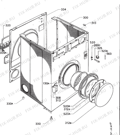 Взрыв-схема стиральной машины Electrolux WT152 - Схема узла Housing 001