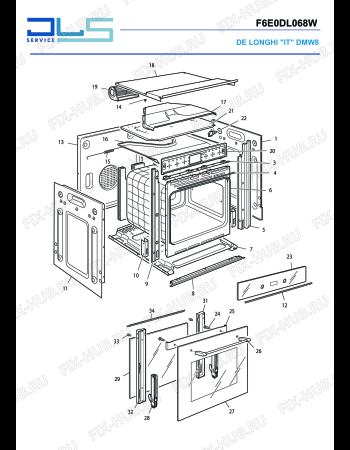 Схема №2 SMN 8 с изображением Уплотнитель (прокладка) для электропечи DELONGHI 053143