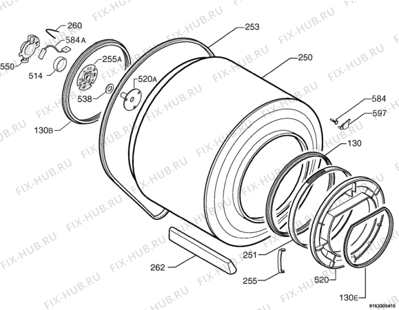 Взрыв-схема комплектующей Privileg 546988_8324 - Схема узла Functional parts 267