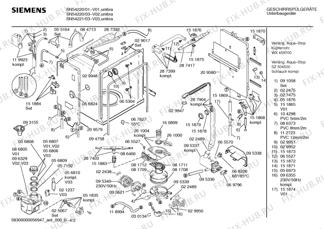 Схема №1 SN54220 с изображением Панель для электропосудомоечной машины Siemens 00288152