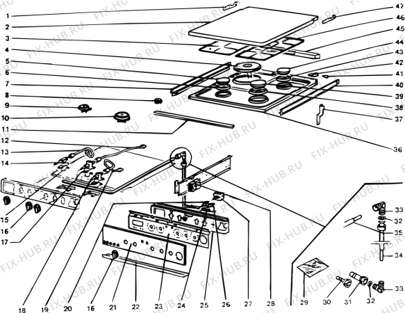 Взрыв-схема плиты (духовки) SCHOLTES C806GEAANCEFR (F013992) - Схема узла