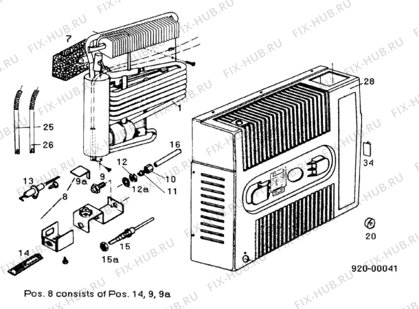 Взрыв-схема холодильника Electrolux RC165 - Схема узла Cooling generator