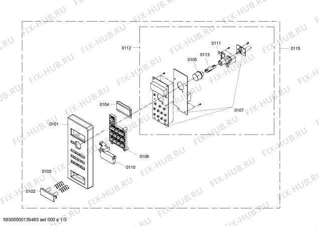 Схема №1 3WGB1929P с изображением Модуль управления для свч печи Bosch 00674672