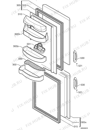 Взрыв-схема холодильника Electrolux ER7821B - Схема узла Door 003