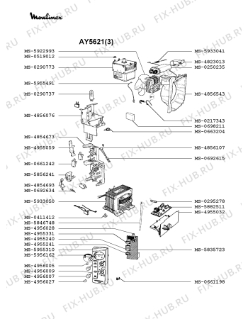 Взрыв-схема микроволновой печи Moulinex AY5621(3) - Схема узла IP002043.0P2