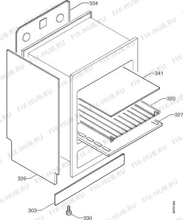 Взрыв-схема плиты (духовки) Arthurmartinelux CG5004W - Схема узла Housing 001