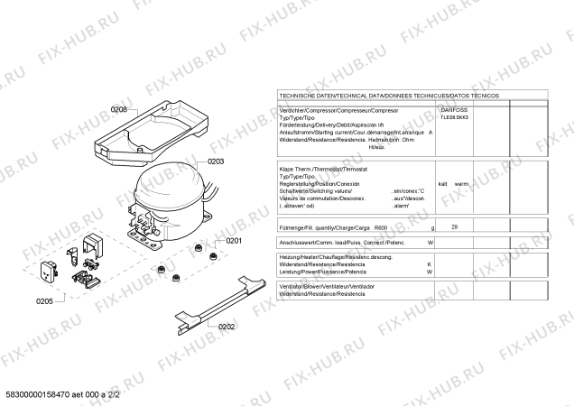 Взрыв-схема холодильника Constructa CK141601 - Схема узла 02