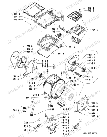Взрыв-схема стиральной машины LADEN EV 944 - Схема узла