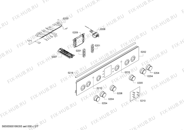 Схема №2 HGA34W325R с изображением Ручка конфорки для электропечи Bosch 10001465