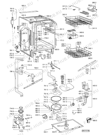 Взрыв-схема посудомоечной машины Whirlpool ADG 7995 - Схема узла