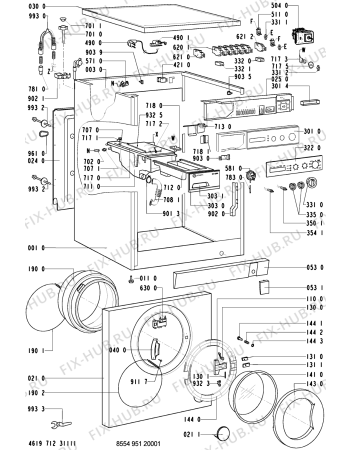 Схема №2 WA 330/WS-B с изображением Обшивка для стиралки Whirlpool 481245219472