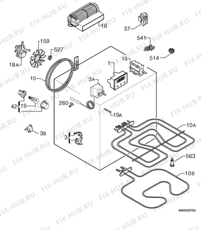 Взрыв-схема плиты (духовки) Electrolux EOB6740X - Схема узла Electrical equipment 268