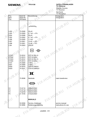 Схема №1 FR101M6 с изображением Передняя часть корпуса для телевизора Siemens 00782958