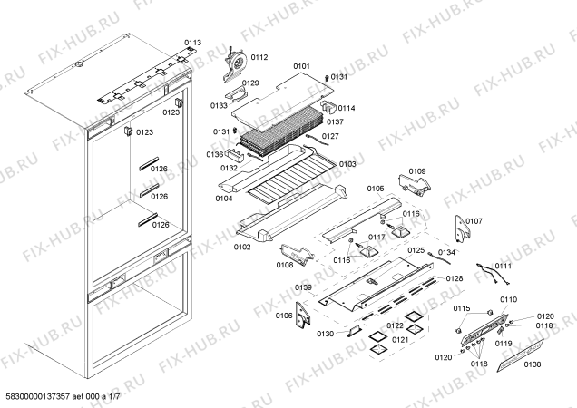 Схема №1 T36BT71FS с изображением Стеклопанель для холодильника Bosch 00682303