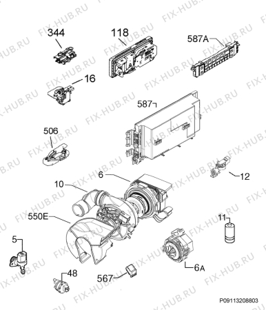 Взрыв-схема посудомоечной машины Husqvarna Electrolux QB4262X - Схема узла Electrical equipment 268