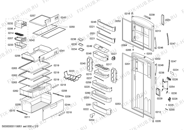 Взрыв-схема холодильника Bosch KDN49P70BR KDN49P 127V.INOX - Схема узла 02