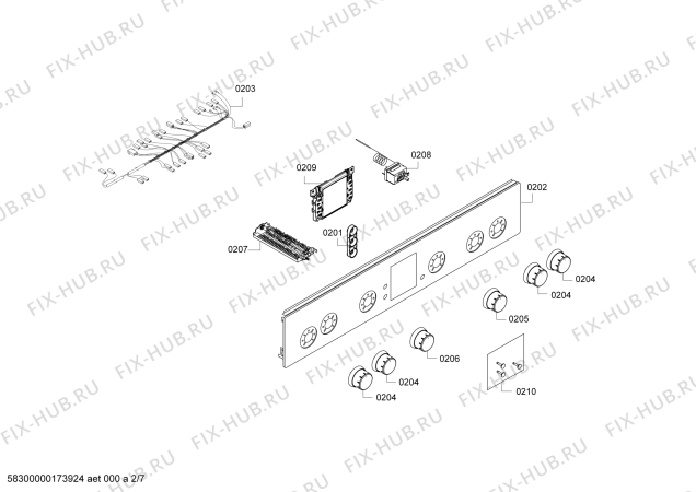 Взрыв-схема плиты (духовки) Bosch HGV745257N Bosch - Схема узла 02