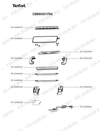 Схема №1 CB670312/79A с изображением Ручка для мультигриля Tefal TS-01040330