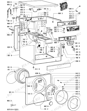 Схема №1 AWM 6141/S с изображением Декоративная панель для стиральной машины Whirlpool 481245212935